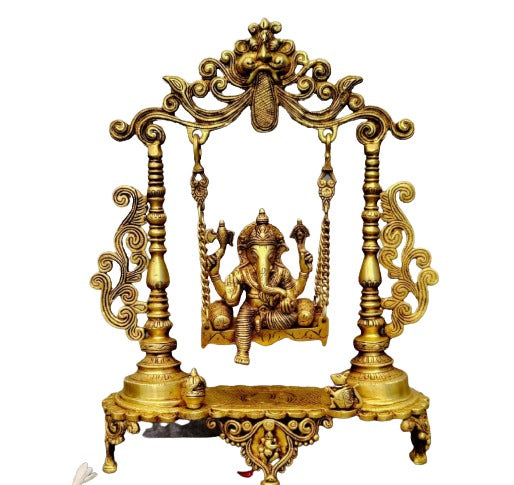 Pure Brass Lord Ganesha with Brass Swing - The Lord of good fortune
