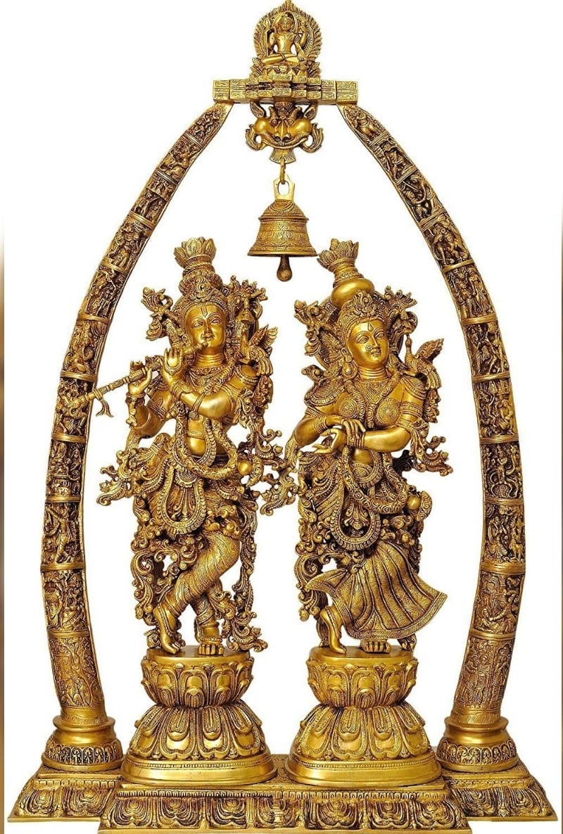 Lord Krishna & Radhe With Bell