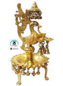 Stand Deepak - Fully Decorated Peacock and bells