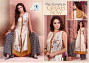 Straight Cut Hand Embroidered 2 layer Kurta & IKAT Print Palazzo (Set ).