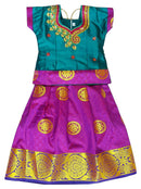 Girls - Semi Silk Frog & Top Set - Color - DarkGreen