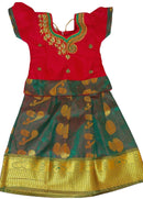 Girls - Semi Silk Frog & Top Set - Color - Maroon