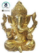 Pure Brass Lord Ganesha - The Lord of good fortune(Medium)