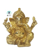 Pure Brass Pagdi Ganesha - The Lord of good fortune(small)