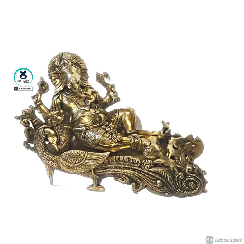 Brass Lord Ganesha with Sofa - The Lord of good fortune(Large)