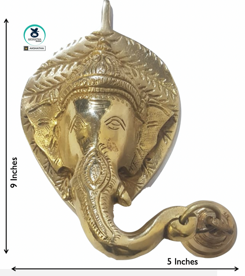 Wall Hangings - Leaf Ganesha with bell