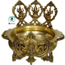 Large Attractive Urli with Ganesha -Lakshmi - Saraswati