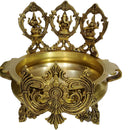 Large Attractive Urli with Ganesha -Lakshmi - Saraswati