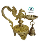 Attractive Diya with Peacock design & Bell