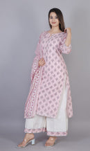 Kurti Palazzo Set - Rayon Slub Kurti Palazzo set