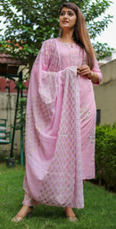 Kurti Palazzo Set - Rayon Slub Kurti Palazzo set