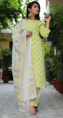 Kurti Palazzo Set - Rayon Slub Kurti Palazzo set