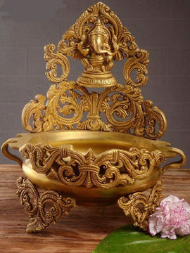 Attractive Urli with Ganesha Design work