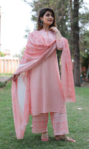 Kurti Palazzo Set - Rayon Slub Kurti Palazzo set