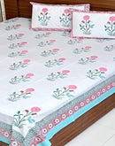 Pure Cool Cotton, Hand Block Printed, High Quality Jaipur Bed Spread & Pillow Cover set