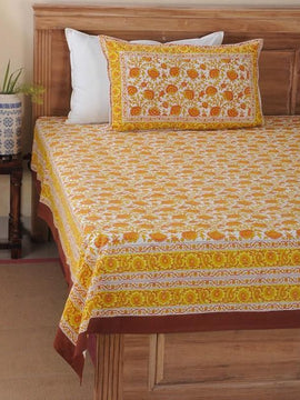 300 Thread Count  - Pure Cool Cotton, Hand Block Printed, High Quality Jaipur Bed Spread & Pillow Cover set
