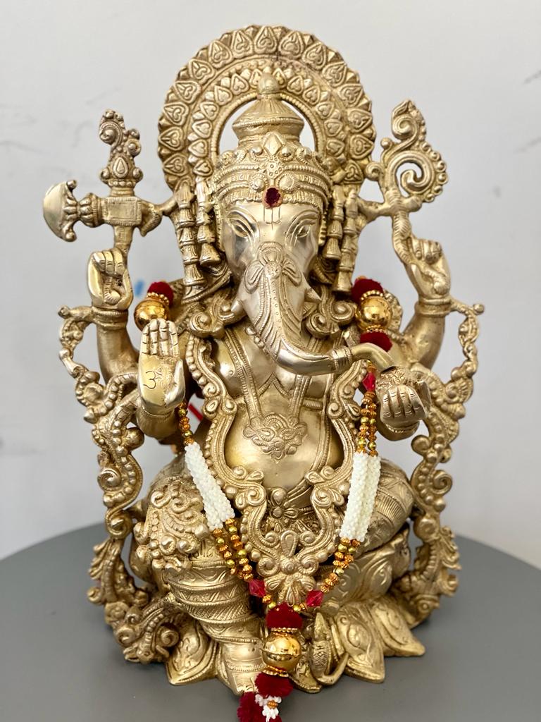 Pure Brass Lord Ganesha - The Lord of good fortune(18")